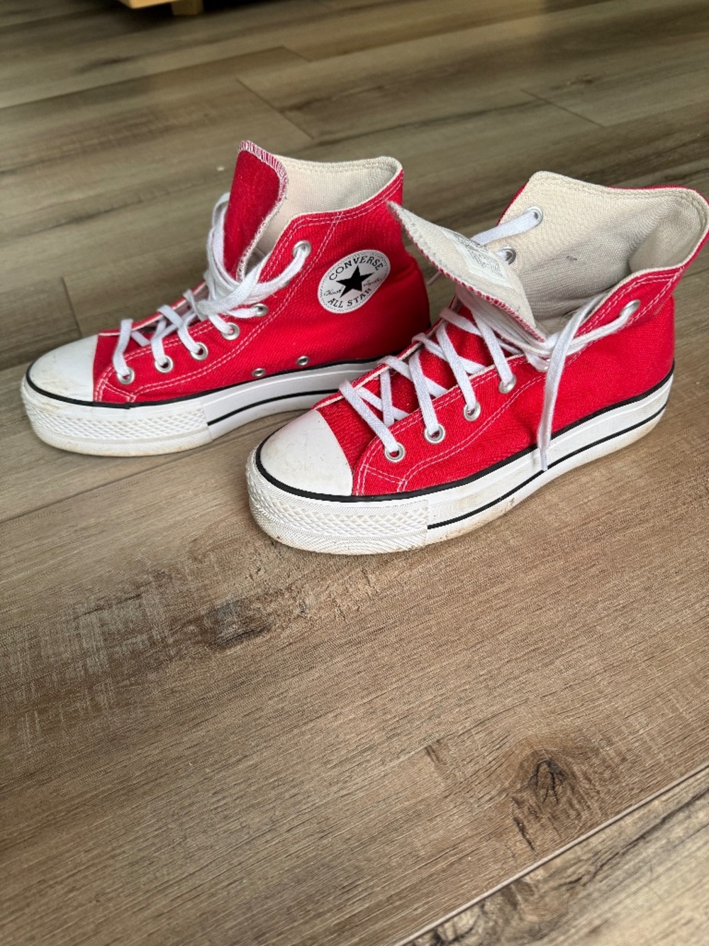 converse all star lift women' size 7.5 shoes red hightop platform chunky sneaker